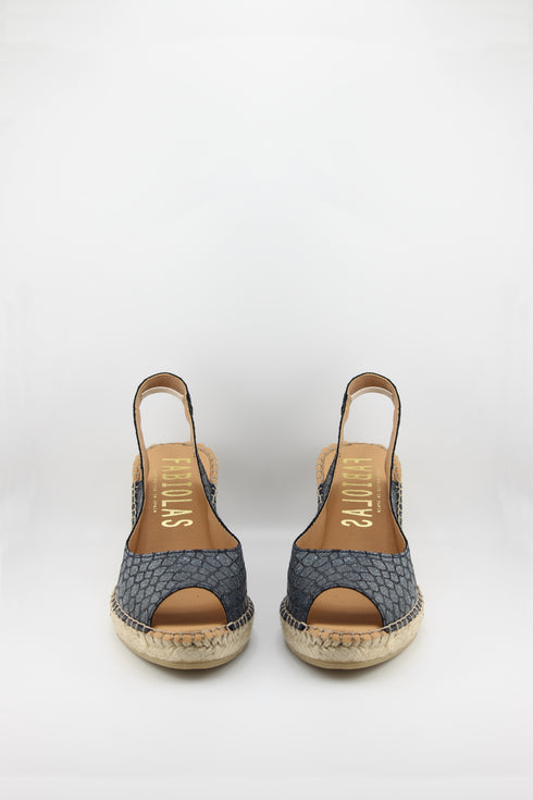 Fabiolas Peep-Toe Slingback Espadrille Wedges